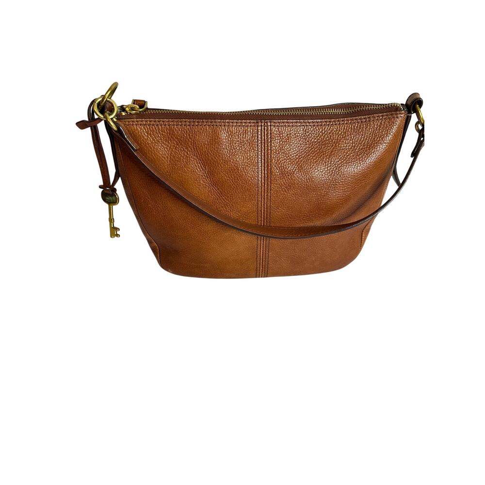 Fossil Brown Leather Hobo Shoulder Bag - Excellent Condition!
